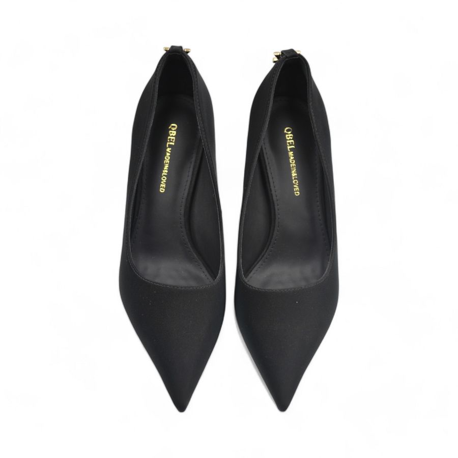 Giày Cao Gót Nữ TGG 528-11 Màu Đen Da Lụa Size 38