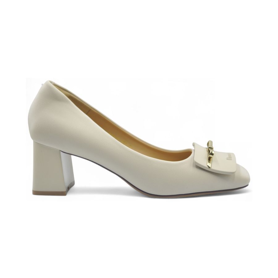 Giày Cao Gót Nữ TGG 616-10 Màu Kem Da Lụa Size 37