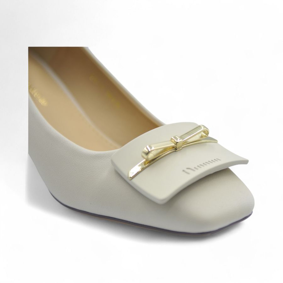 Giày Cao Gót Nữ TGG 616-10 Màu Kem Da Lụa Size 37