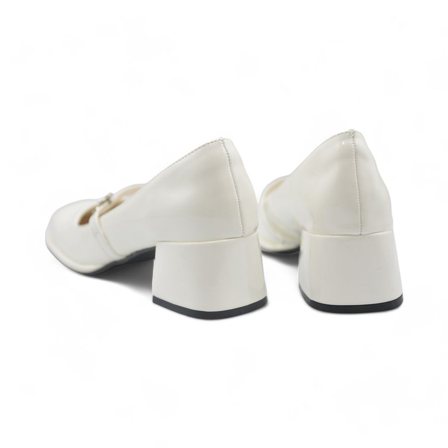 Giày Cao Gót Nữ TGG 666-A80 Màu Trắng Da Bóng Size 36