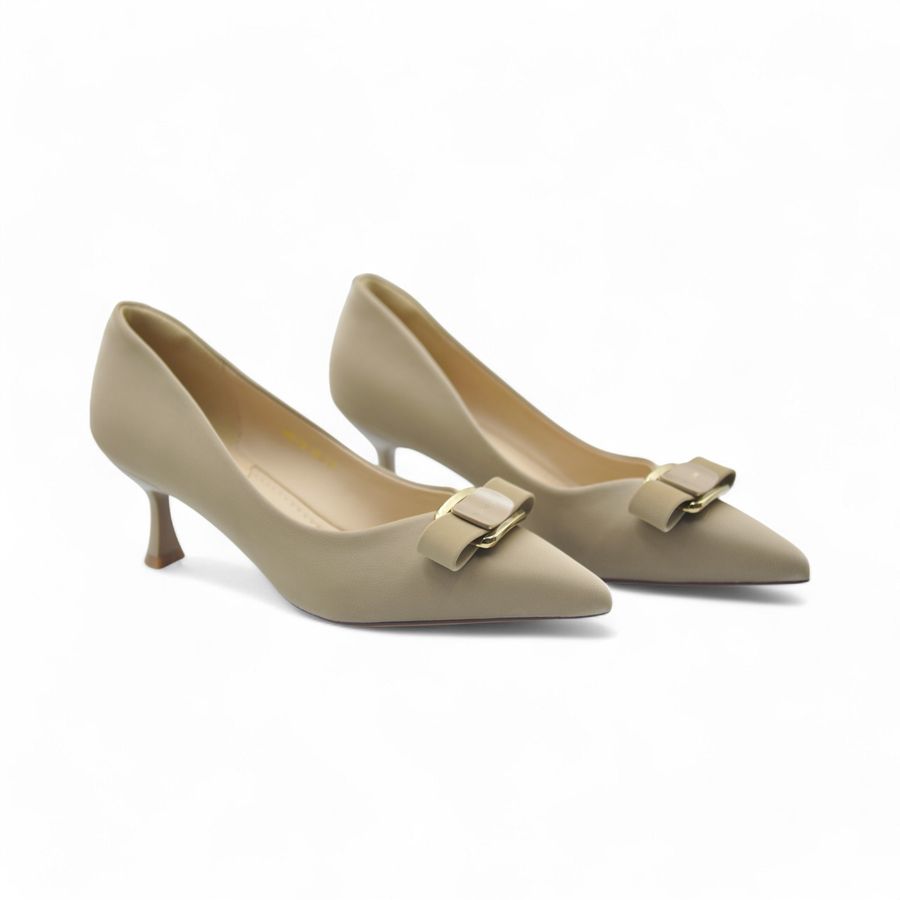 Giày Cao Gót Nữ TGG 668-29 Màu Nude Da Lụa Size 35