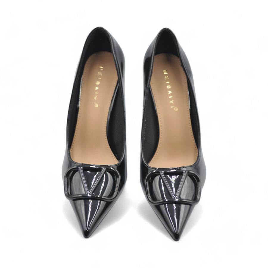 Giày Cao Gót Nữ TGG 916-15 Da Bóng Màu Đen Size 36