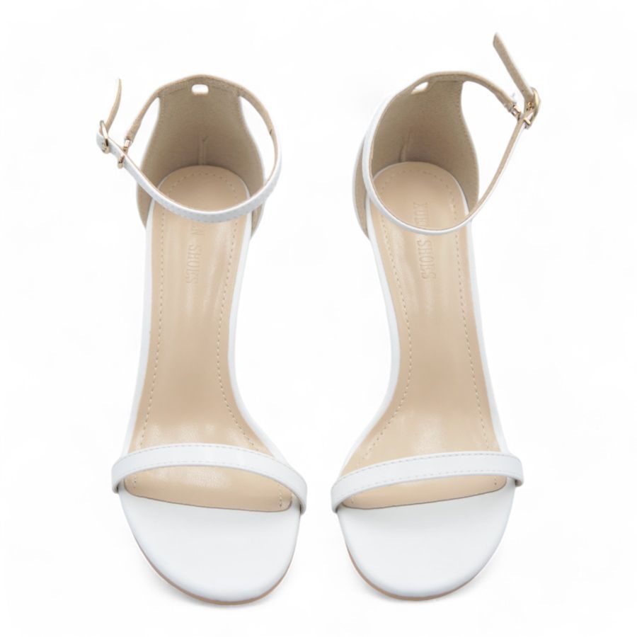 Giày Cao Gót Nữ TGG D1801 Màu Trắng Da Trơn Size 40