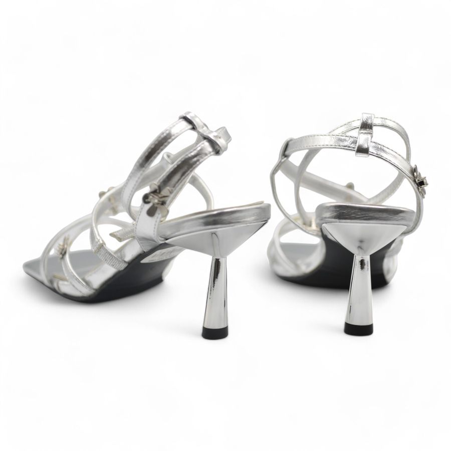 Giày Cao Gót Nữ TGG D626-21 Màu Bạc Da Trơn Size 39