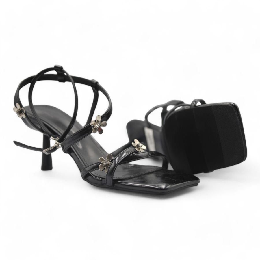 Giày Cao Gót Nữ TGG D626-21 Màu Đen Da Trơn Size 38