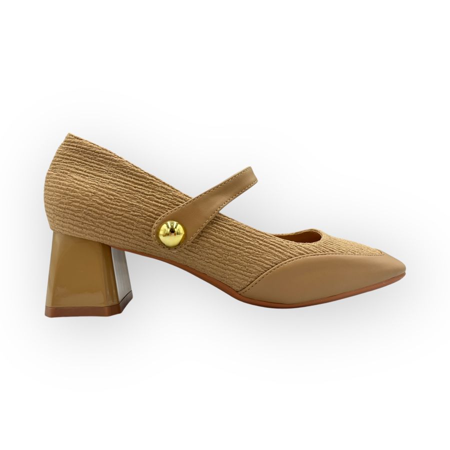 Giày Cao Gót Nữ TGG SX5299-A2 Màu Nâu Da Mềm Size 36
