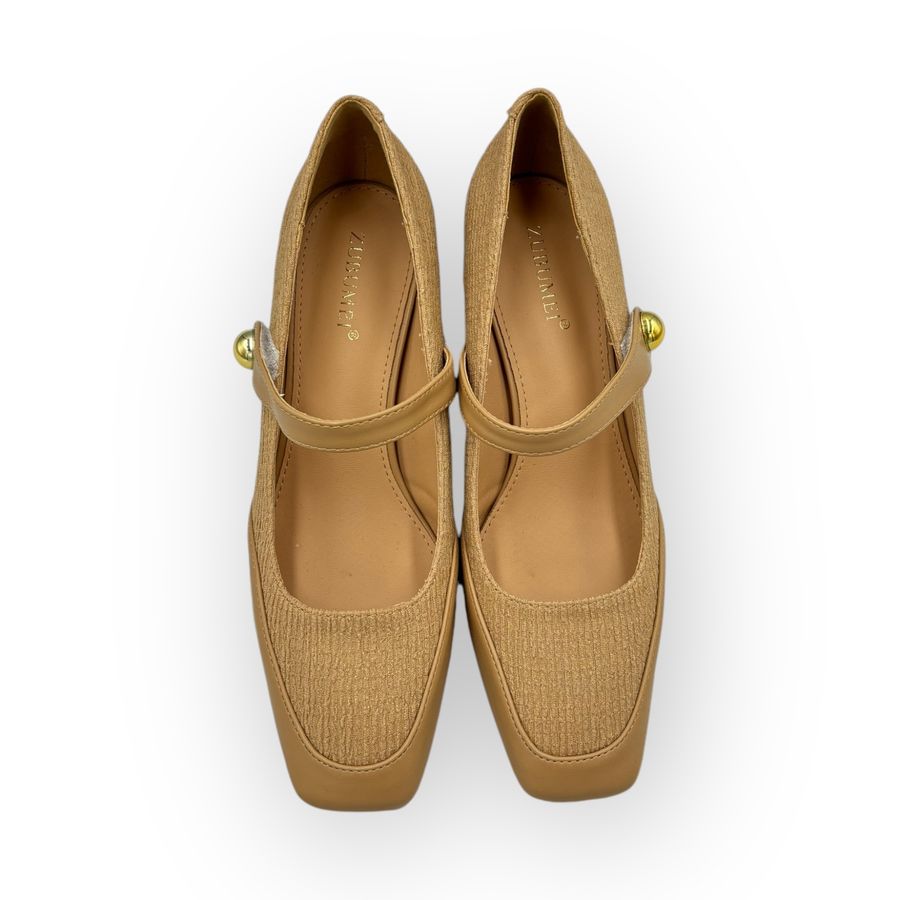 Giày Cao Gót Nữ TGG SX5299-A2 Màu Nâu Da Mềm Size 36