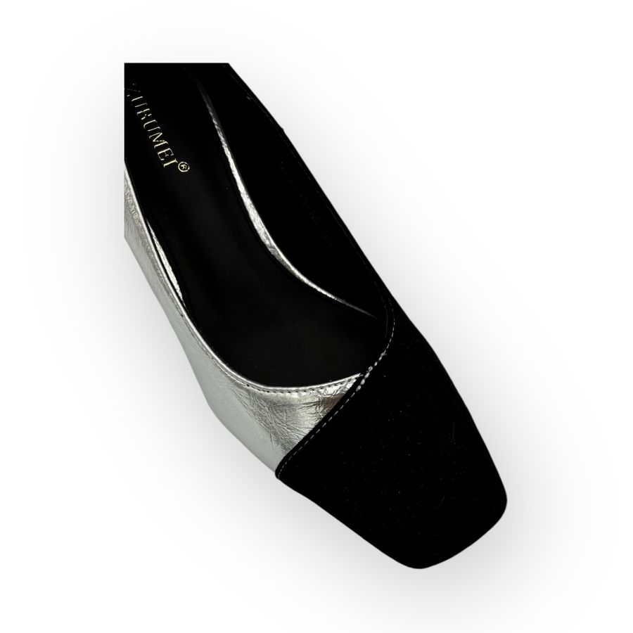 Giày Cao Gót Nữ TGG SX5299-A8 Màu Bạc Da Mềm Size 36