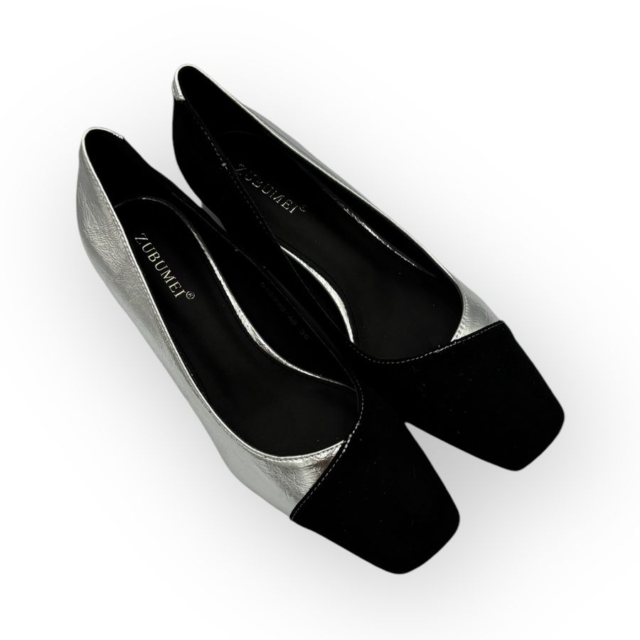 Giày Cao Gót Nữ TGG SX5299-A8 Màu Bạc Da Mềm Size 39