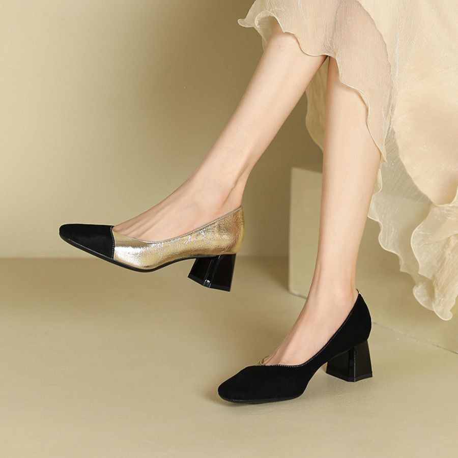Giày Cao Gót Nữ TGG SX5299-A8 Màu Bạc Da Mềm Size 39