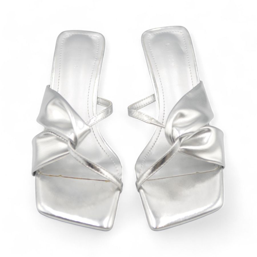 Giày Cao Gót Nữ TGG UN6022-2 Màu Bạc Da Mềm Size 36