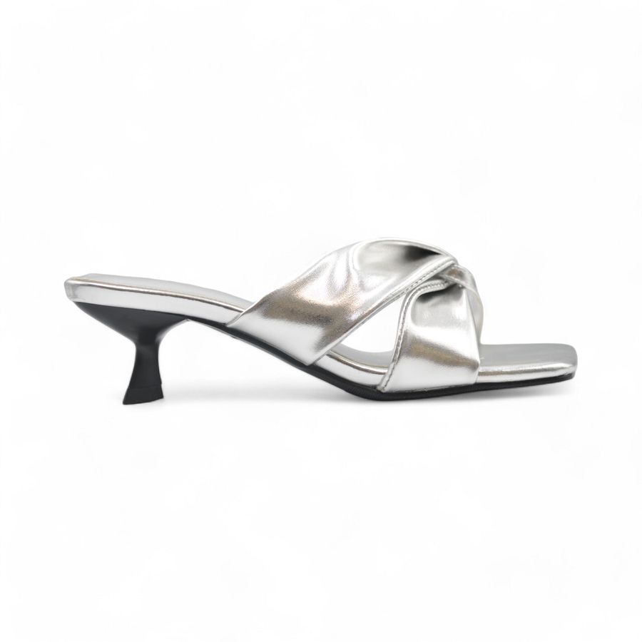Giày Cao Gót Nữ TGG UN6022-2 Màu Bạc Da Mềm Size 39