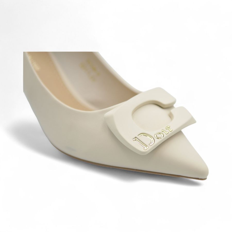 Giày cao gót TGG F3106-2 Da Lì Màu Be Size 35