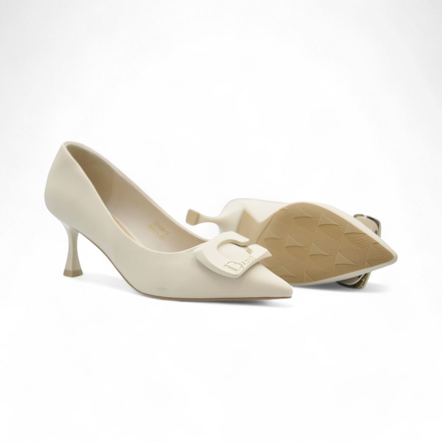 Giày cao gót TGG F3106-2 Da Lì Màu Be Size 35