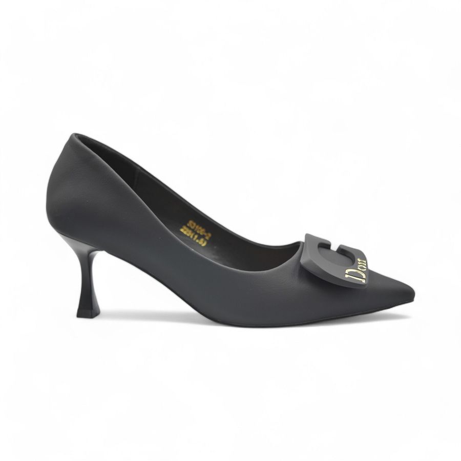 Giày cao gót TGG F3106-2 Da Lì Màu Đen Size 35