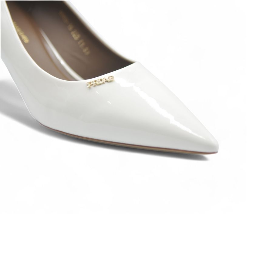 Giày Cao Gót TGG M969-15 Màu Trắng Da Bóng Size 37