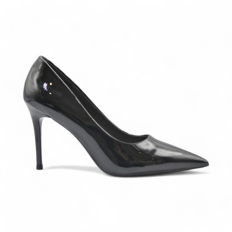 Giày Cao Gót TGG Q2023-21 Màu Đen Da Bóng Size 38