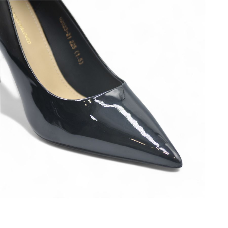 Giày Cao Gót TGG Q2023-21 Màu Đen Da Bóng Size 38