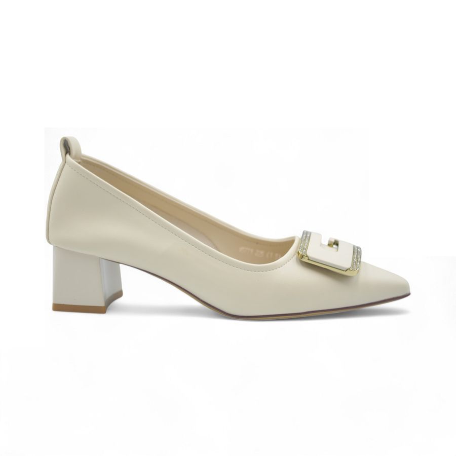 Giày cao gót TGG W5771 Da Mềm Màu Be Size 36