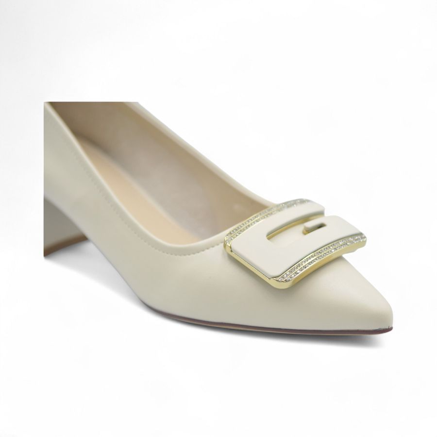 Giày cao gót TGG W5771 Da Mềm Màu Be Size 36