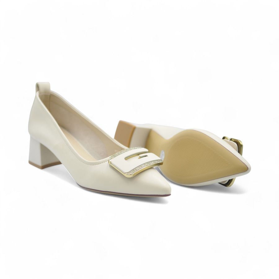 Giày cao gót TGG W5771 Da Mềm Màu Be Size 36