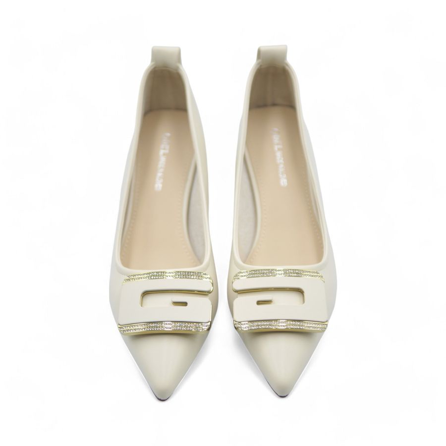 Giày cao gót TGG W5771 Da Mềm Màu Be Size 36