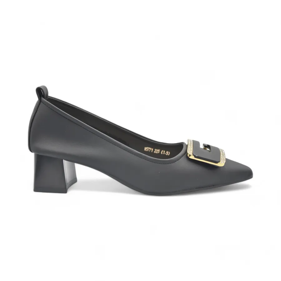 Giày cao gót TGG W5771 Da Mềm Màu Đen Size 36