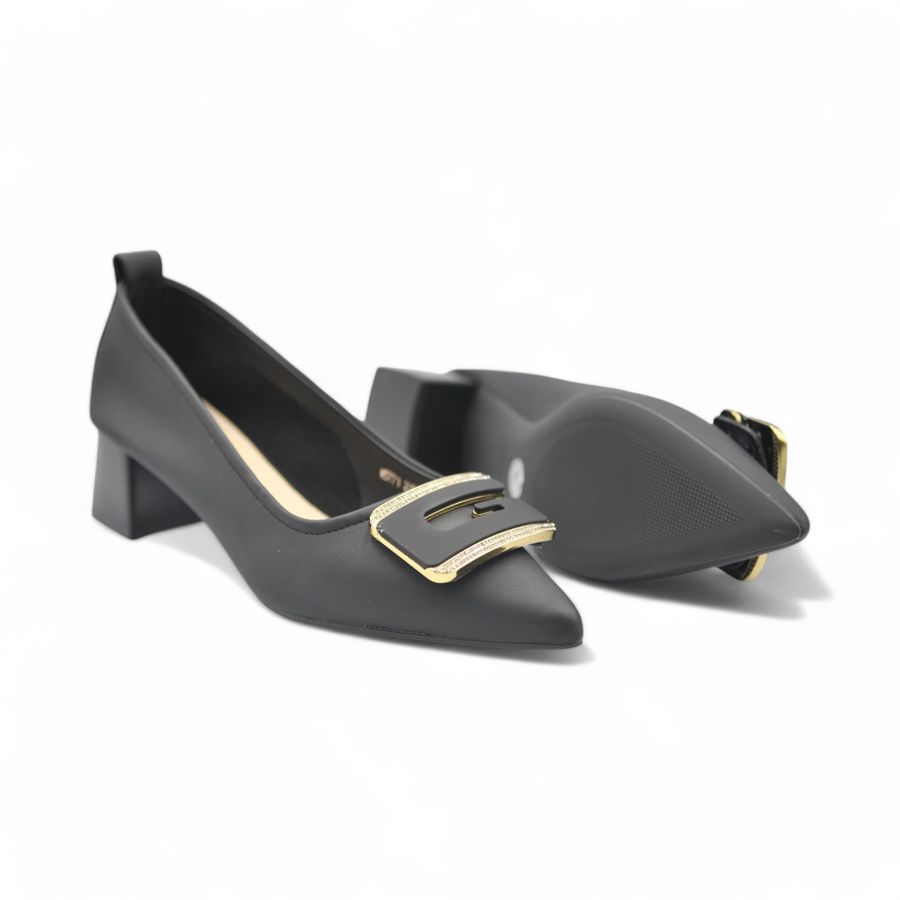 Giày cao gót TGG W5771 Da Mềm Màu Đen Size 36