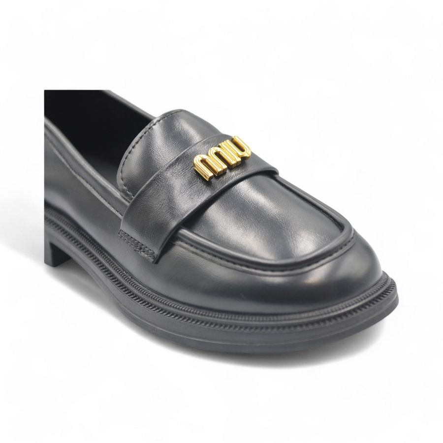 Giày Loafer Nữ TGG 3A885 Màu Đen Da Mềm Size 35