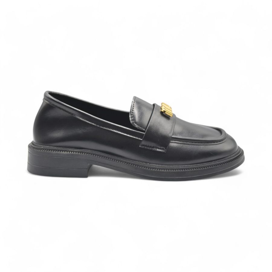 Giày Loafer Nữ TGG 3A885 Màu Đen Da Mềm Size 39
