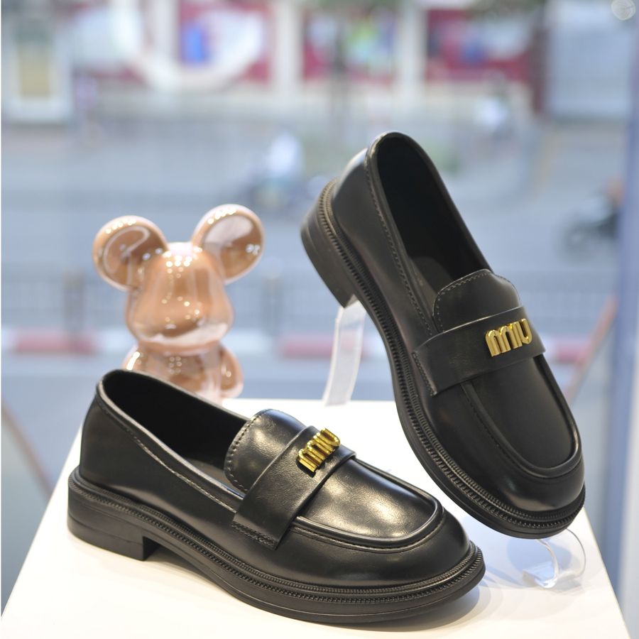 Giày Loafer Nữ TGG 3A885 Màu Đen Da Mềm Size 39