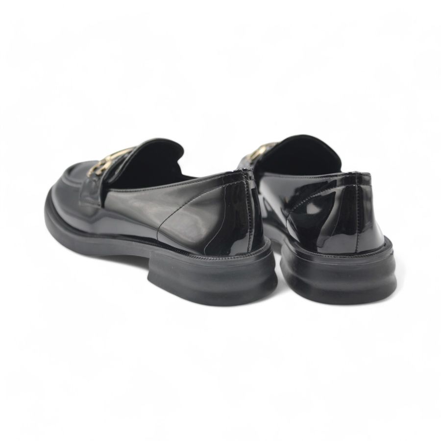 Giày Loafer Nữ TGG 9617 Màu Đen Da Bóng Size 36