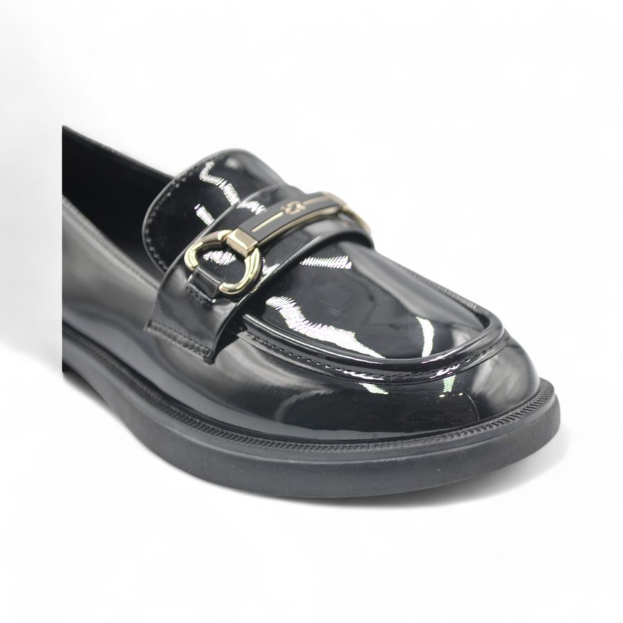 Giày Loafer Nữ TGG 9617 Màu Đen Da Bóng Size 36