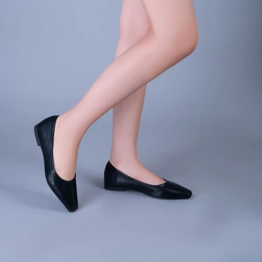 Giày Loafer Nữ TGG D236-1 Màu Đen Da Mềm Size 36
