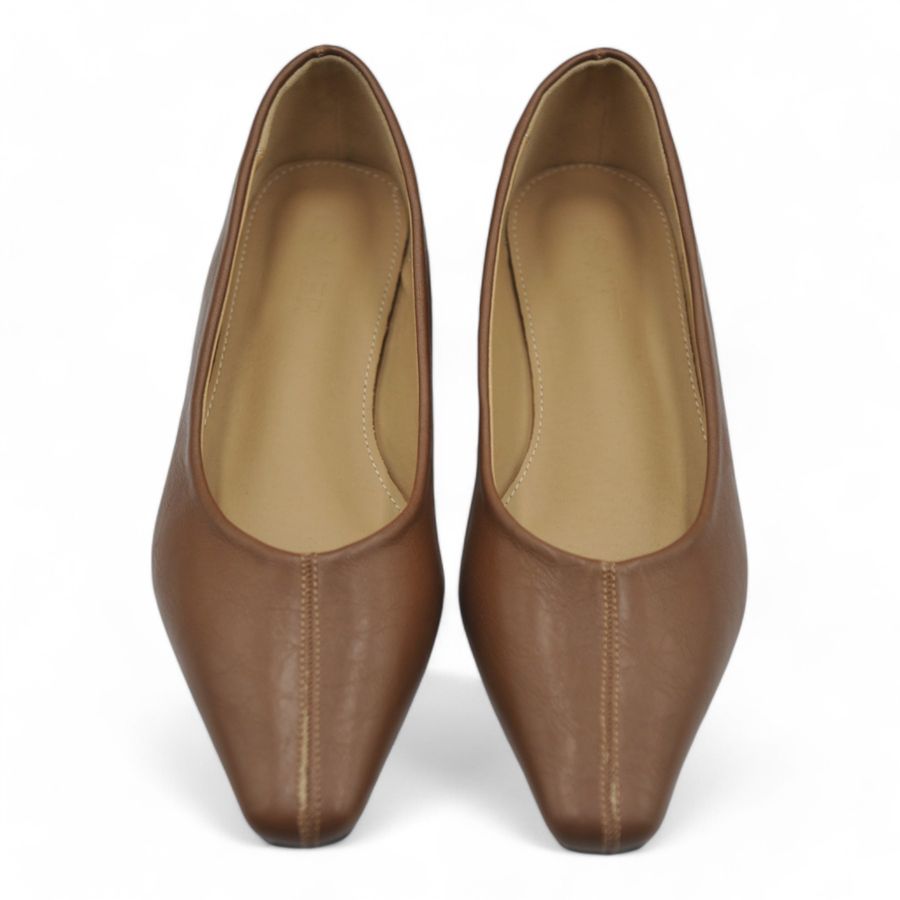 Giày Loafer Nữ TGG D236-1 Màu Nâu Da Mềm Size 35