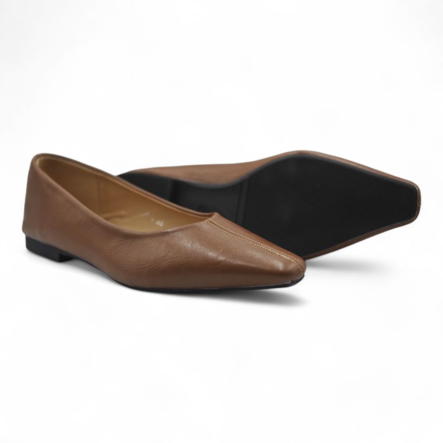 Giày Loafer Nữ TGG D236-1 Màu Nâu Da Mềm Size 35