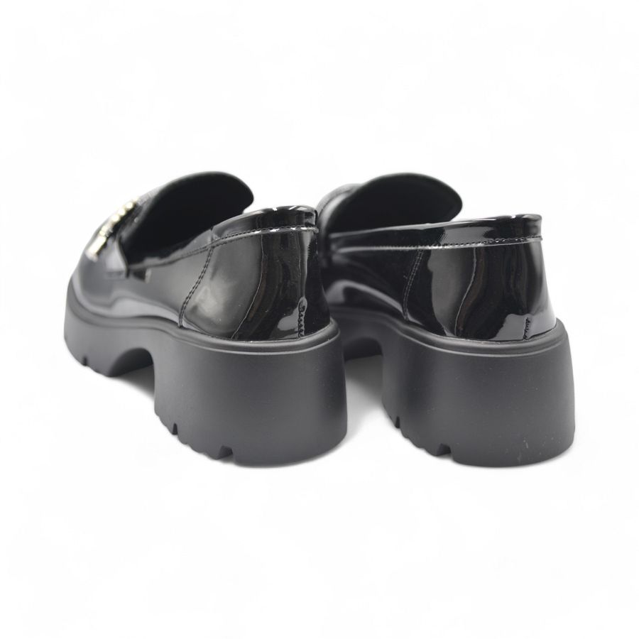 Giày Loafer Nữ TGG KL98822 Màu Đen Da Bóng Size 35