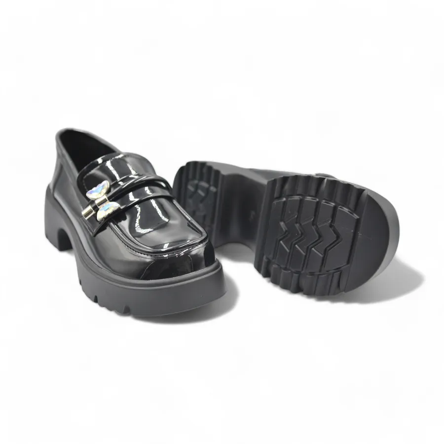 Giày Loafer Nữ TGG KL98822 Màu Đen Da Bóng Size 35