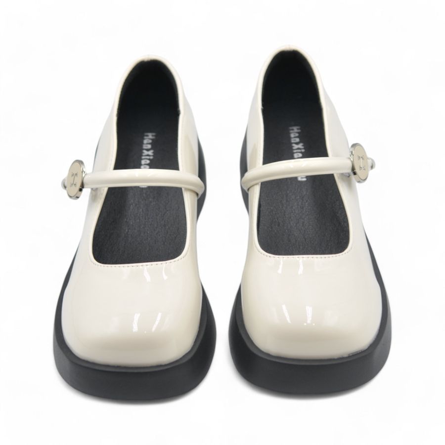 Giày Lolita Nữ TGG A88-11 Màu Trắng Da Bóng Size 39