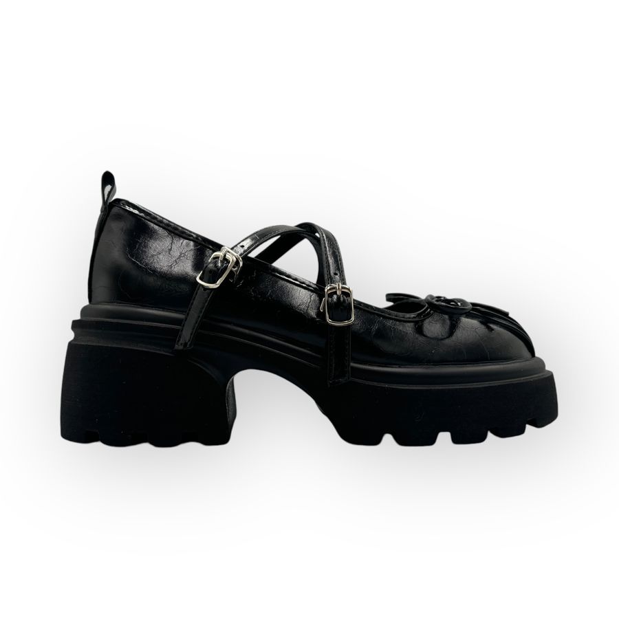 Giày Lolita Nữ TGG L01-2 Màu Đen Da Mềm Size 37