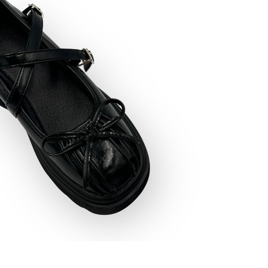Giày Lolita Nữ TGG L01-2 Màu Đen Da Mềm Size 37
