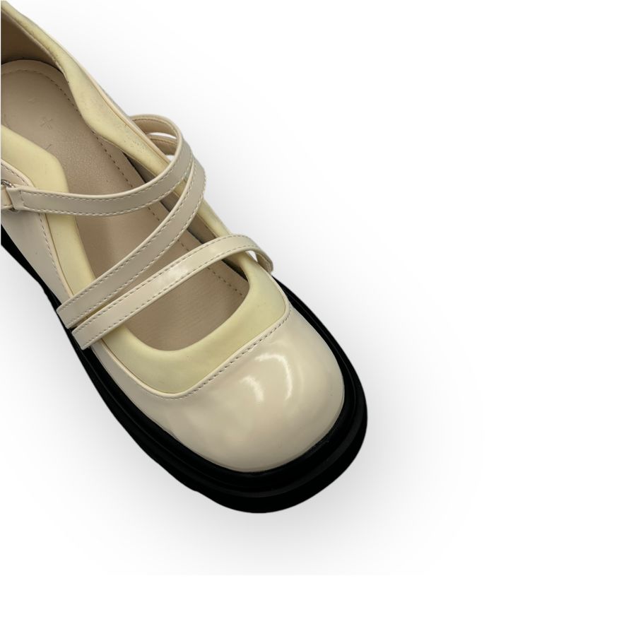 Giày Lolita Nữ TGG L01-5 Da Bóng Màu Trắng Size 36