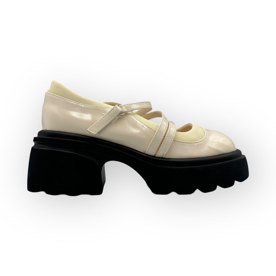 Giày Lolita Nữ TGG L01-5 Da Bóng Màu Trắng Size 36