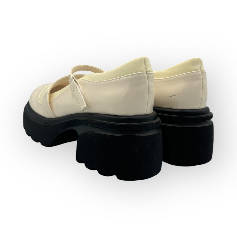 Giày Lolita Nữ TGG L01-5 Da Bóng Màu Trắng Size 36