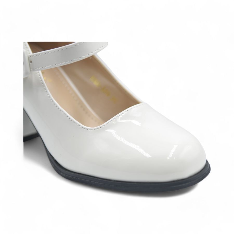 Giày Mary Jane Nữ TGG 1988-A69 Màu Trắng Da Bóng Size 38