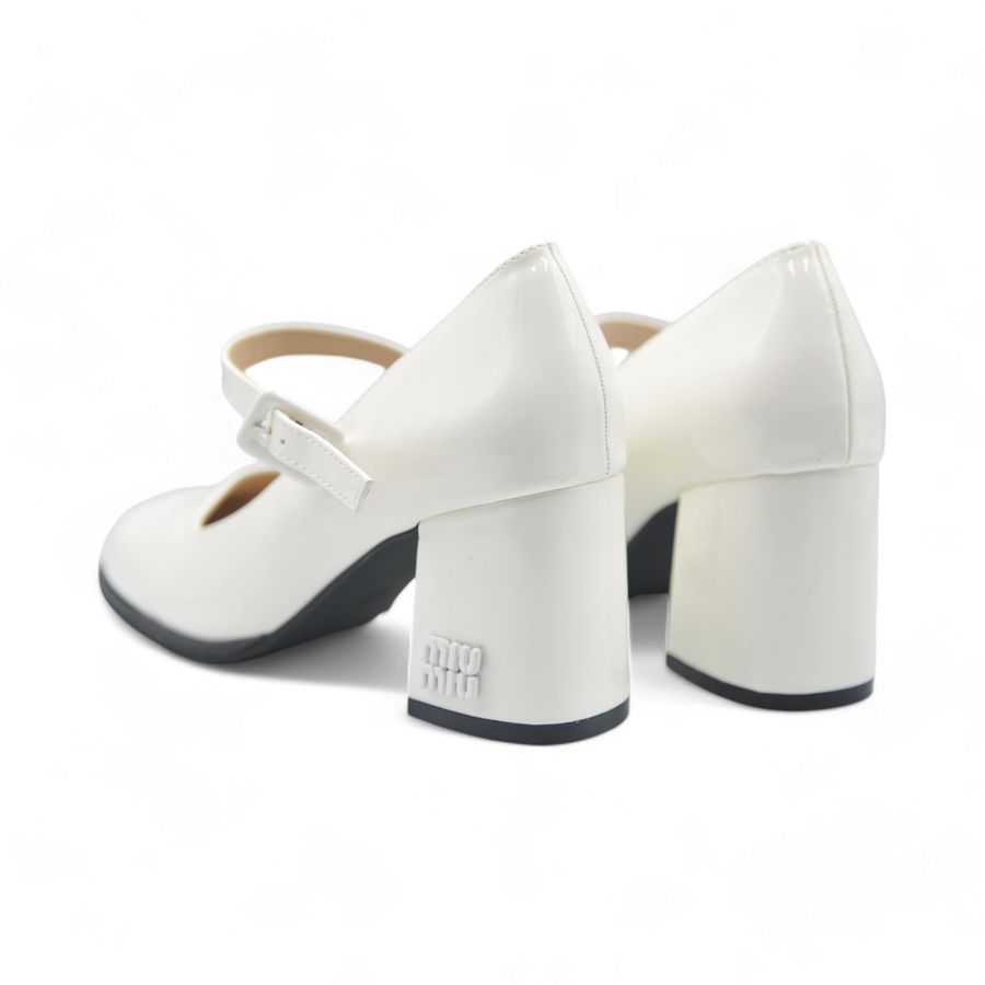 Giày Mary Jane Nữ TGG 1988-A69 Màu Trắng Da Bóng Size 38