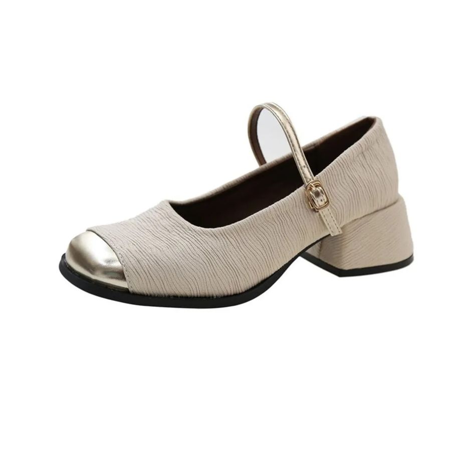 Giày Mary Jane Nữ TGG D1704 Màu Trắng Da Mềm Size 37