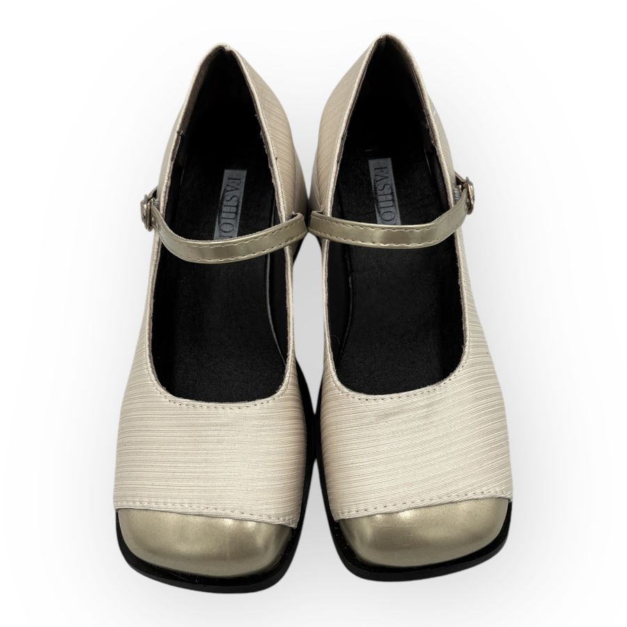 Giày Mary Jane Nữ TGG D1704 Màu Trắng Da Mềm Size 37