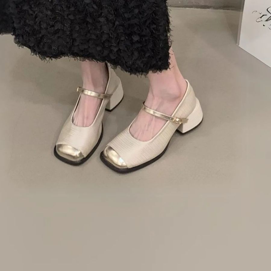 Giày Mary Jane Nữ TGG D1704 Màu Trắng Da Mềm Size 37