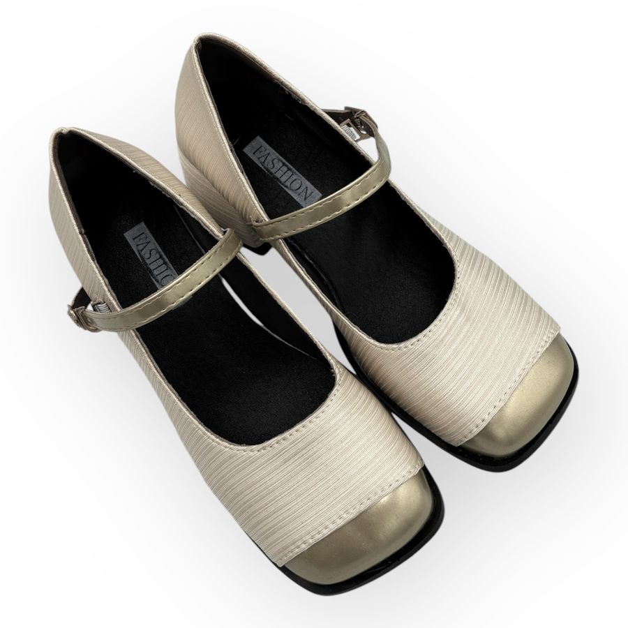 Giày Mary Jane Nữ TGG D1704 Màu Trắng Da Mềm Size 37